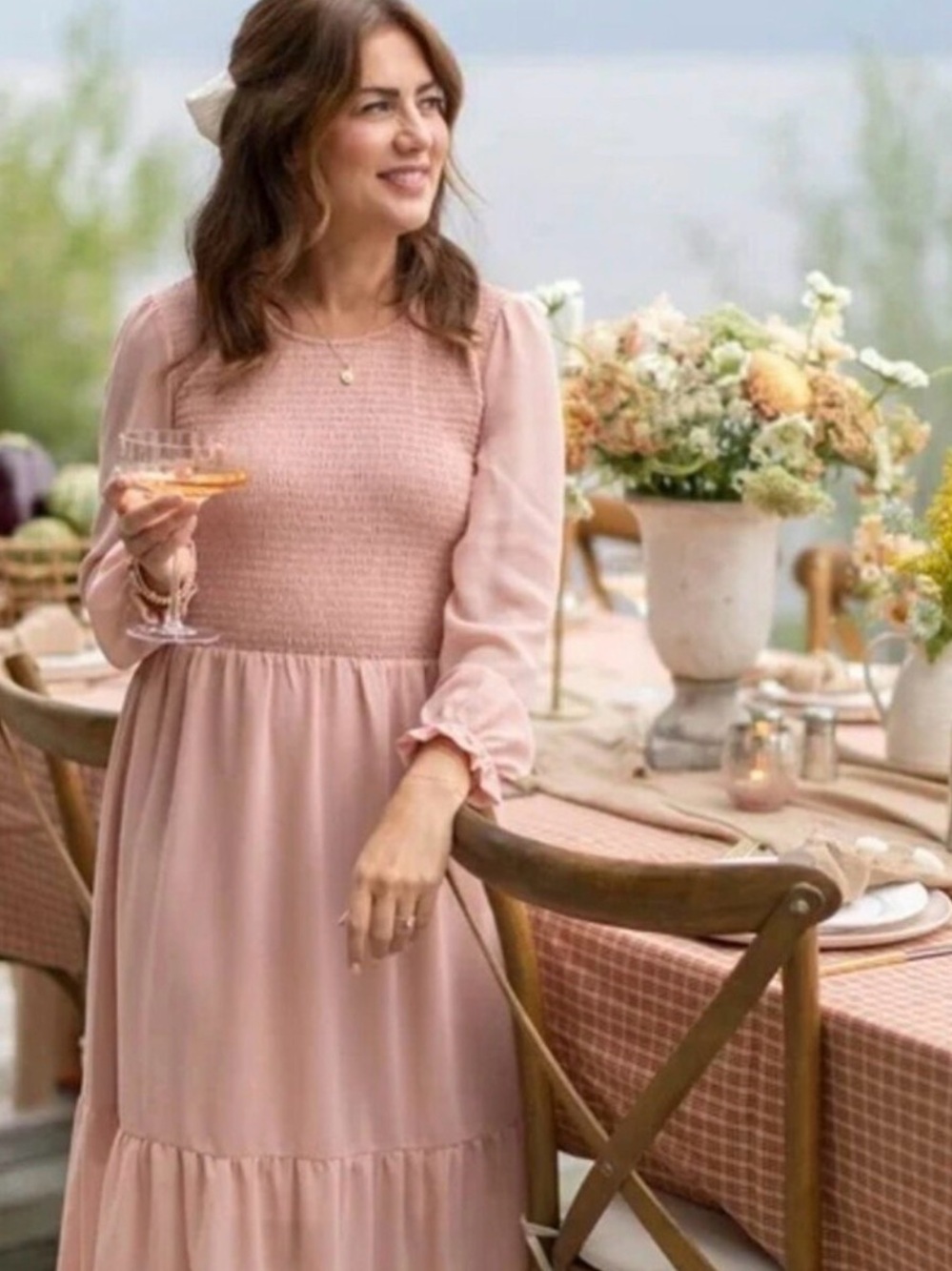 Jillian Harris Grace midi dress x Mad About Style Misty Rose MEDIUM NWT